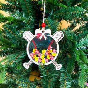 Personalized Softball Team Christmas Ornament Shaker, Softball Player Senior Coach Gift (Copy)