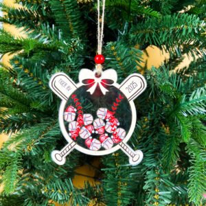 Custom Baseball Team Christmas Ornament Shaker, Baseball Player Senior Coach Gift