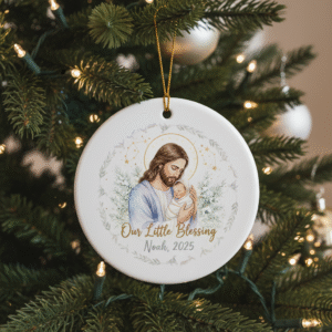 Baby Angel Ceramic Ornament, Memorial Baby Angel Xmas Ornament, Baby Keepsake (Copy)