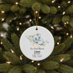 Baby Christmas Ceramic Ornament, Custom Birth Stats Baby Xmas Keepsake, 1st Christmas Newborn Gift (Copy)